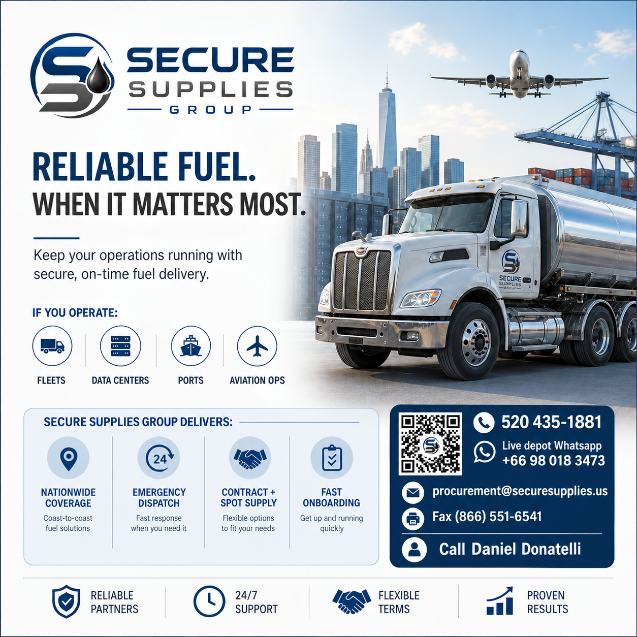Secure Supplies Group fuel delivery promotional poster