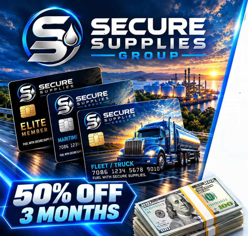 Secure Supplies Group membership cards, fuel tanker and 50% off for 3 months